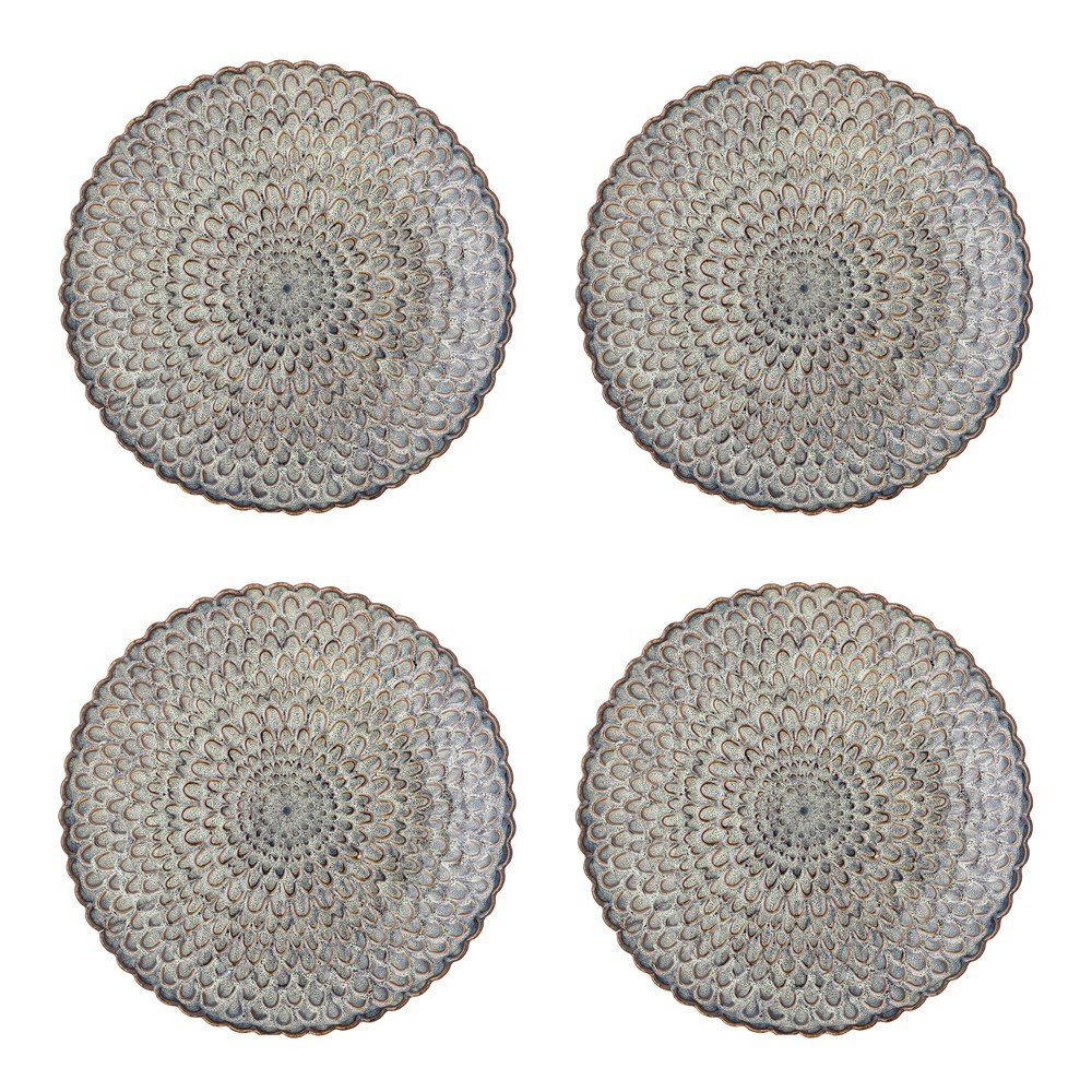 Szürke kőedény tányér készlet 4 db-os ø 26