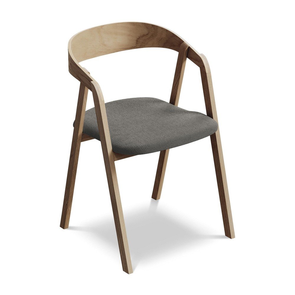 Szürke tömörfa étkezőfotel Erika – Makamii