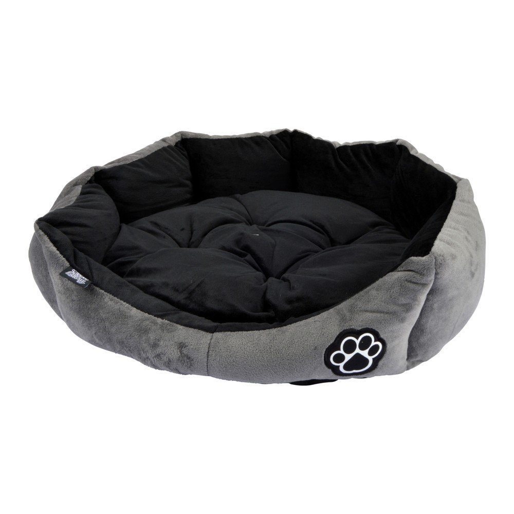 Szürke velúr fekhely kutyáknak ø 50 cm Flakes – Love Story