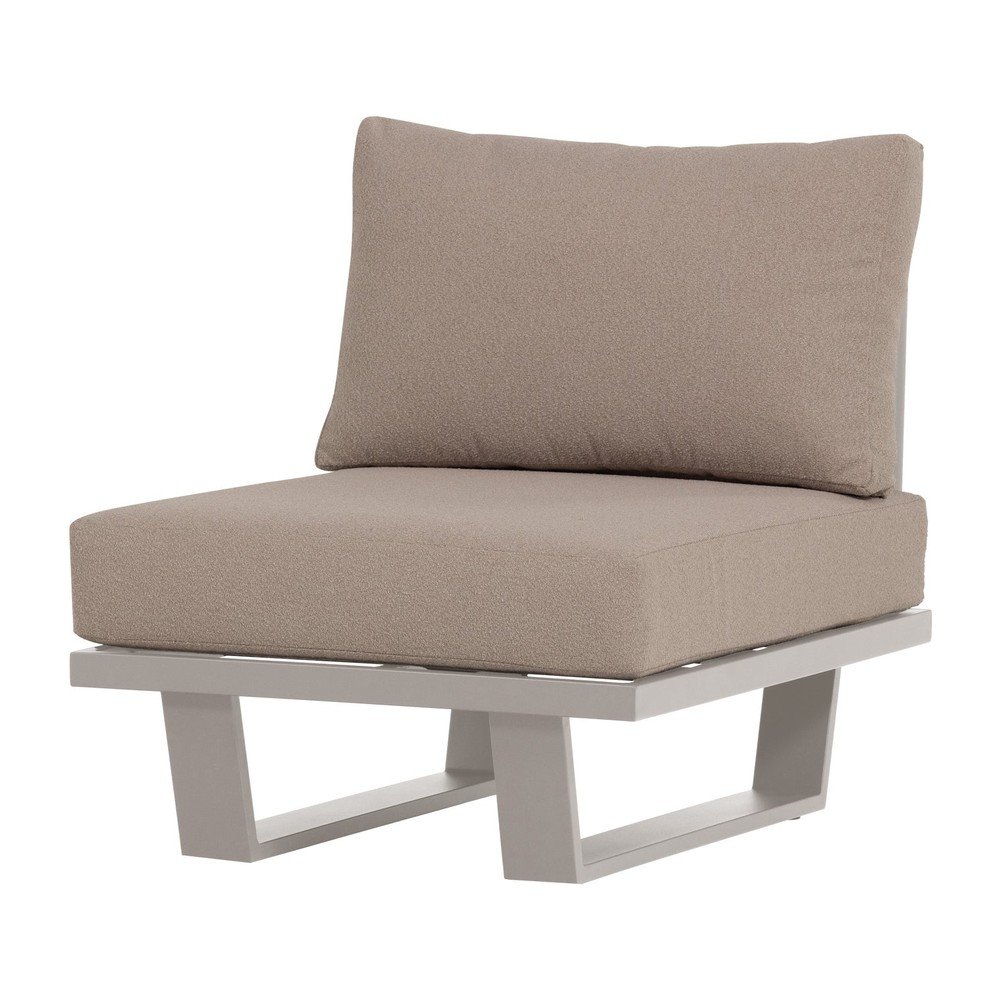 Szürkésbézs fém-párnázott kerti fotel Bear – WOOOD