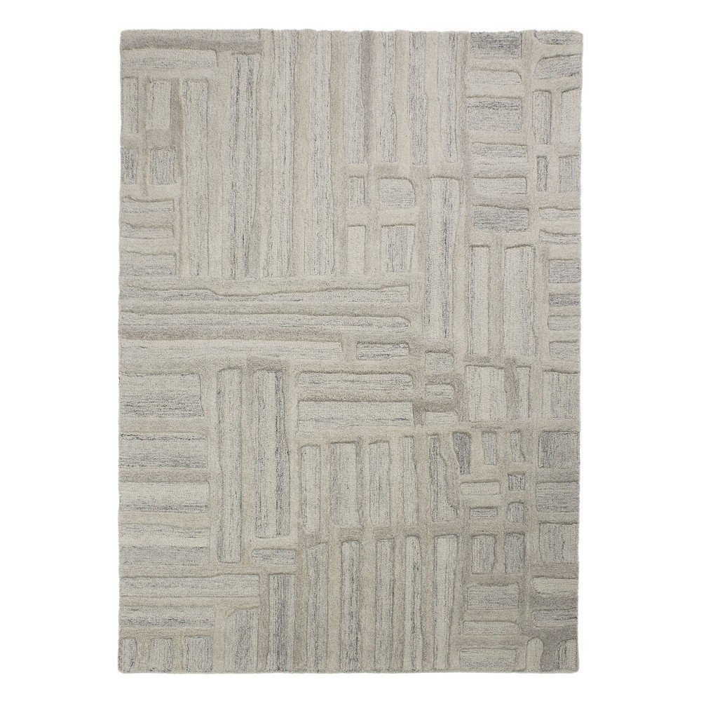 Szürkésbézs kézi szövésű gyapjú szőnyeg 140x200 cm Elva  – Flair Rugs