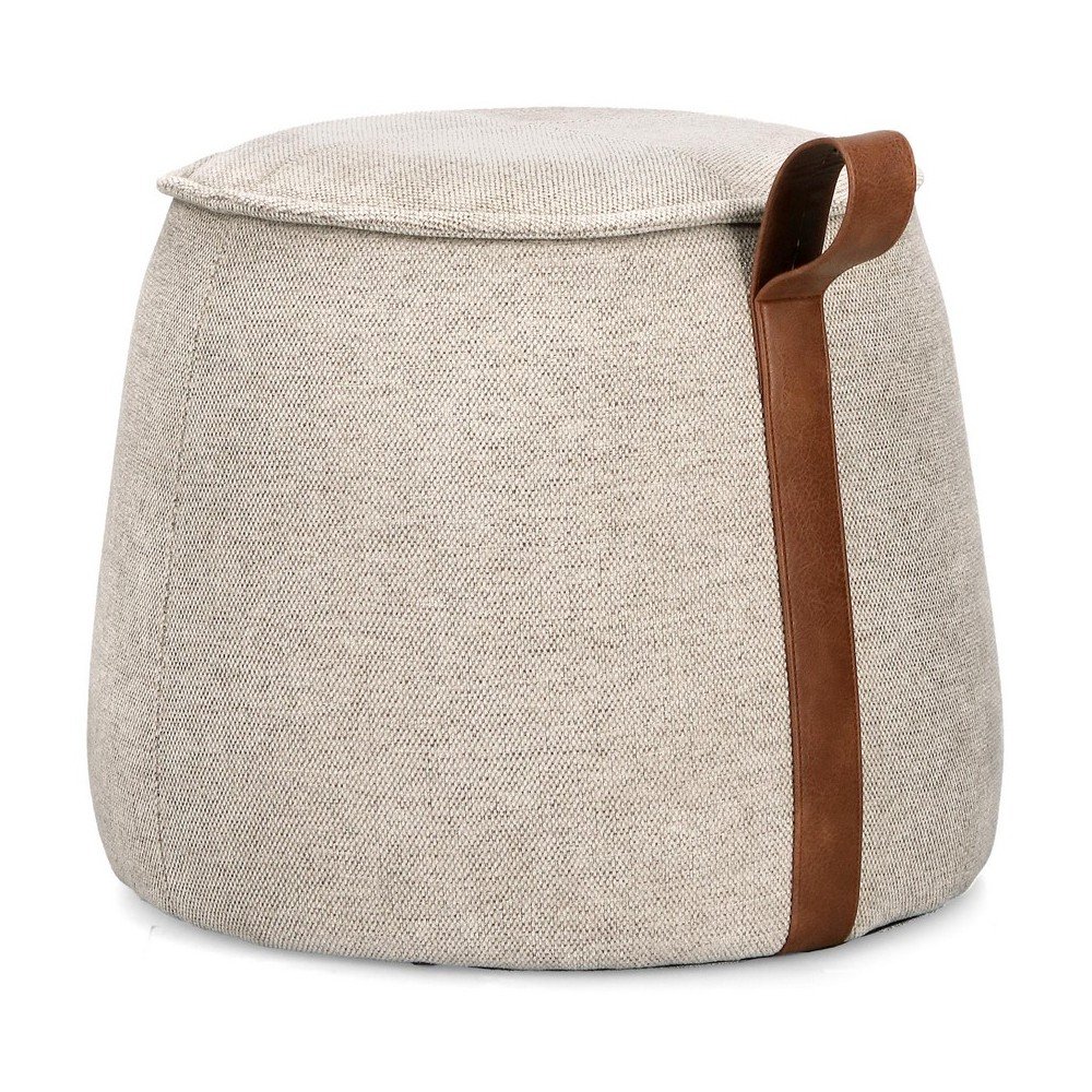 Szürkésbézs zsenília puff Anila – Bizzotto