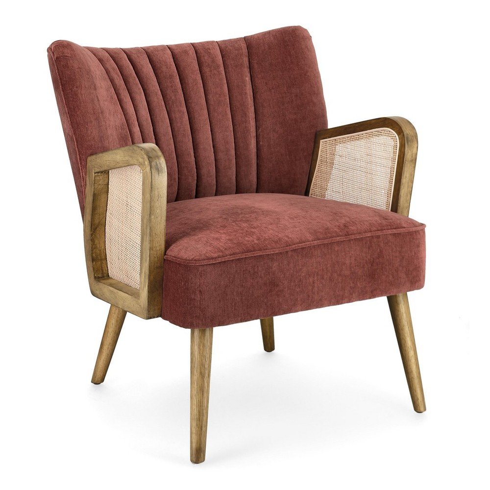 Téglavörös bársony fotel Virna – Bizzotto