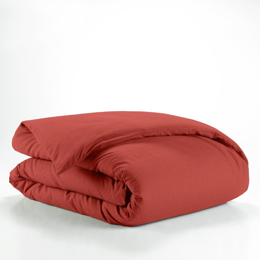 Téglavörös egyszemélyes pamut paplanhuzat 140x200 cm Lina – douceur d'intérieur