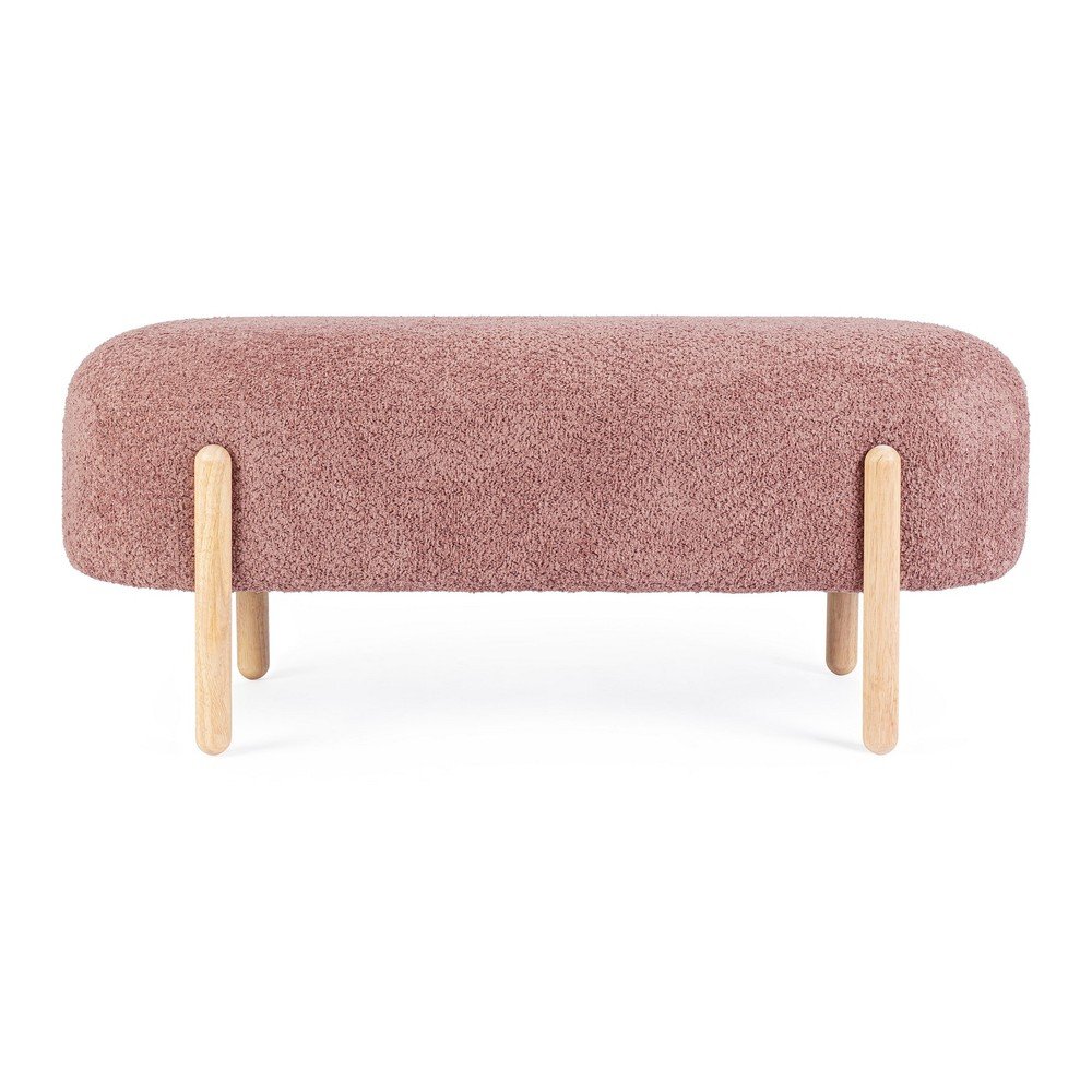 Terrakotta színű buklé párnázott pad Dayla – Bizzotto