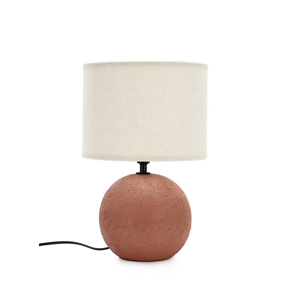 Terrakotta színű kerámia asztali lámpa textil búrával (magasság 32 cm) Irvin – Yes Everyday