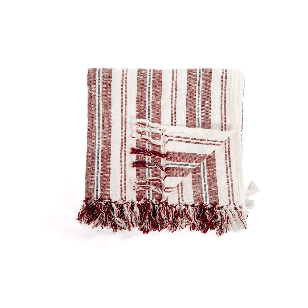 Terrakotta színű pamut takaró 150x200 cm Indira – Tiseco Home Studio