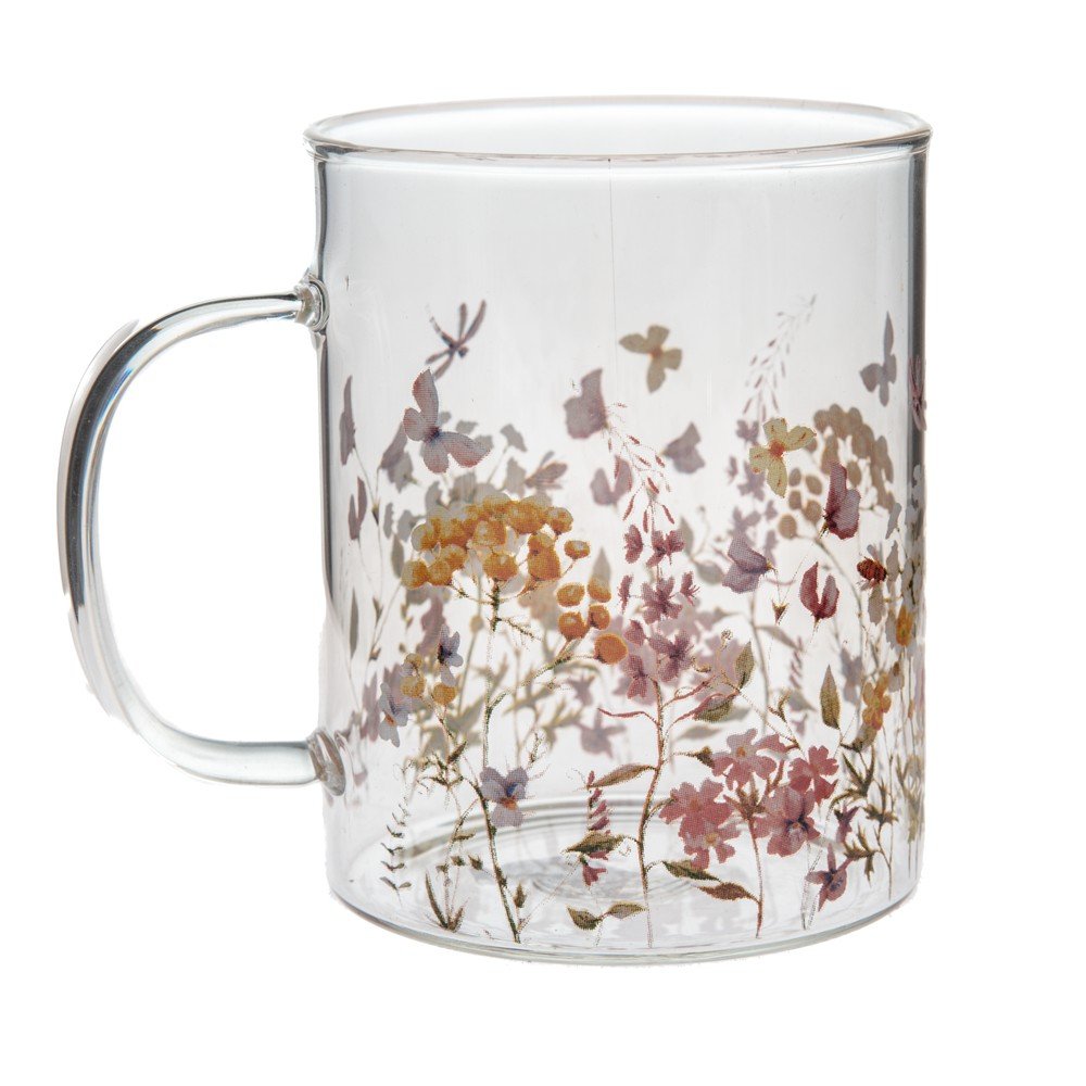 Üveg bögre 410 ml Flowers – Dakls