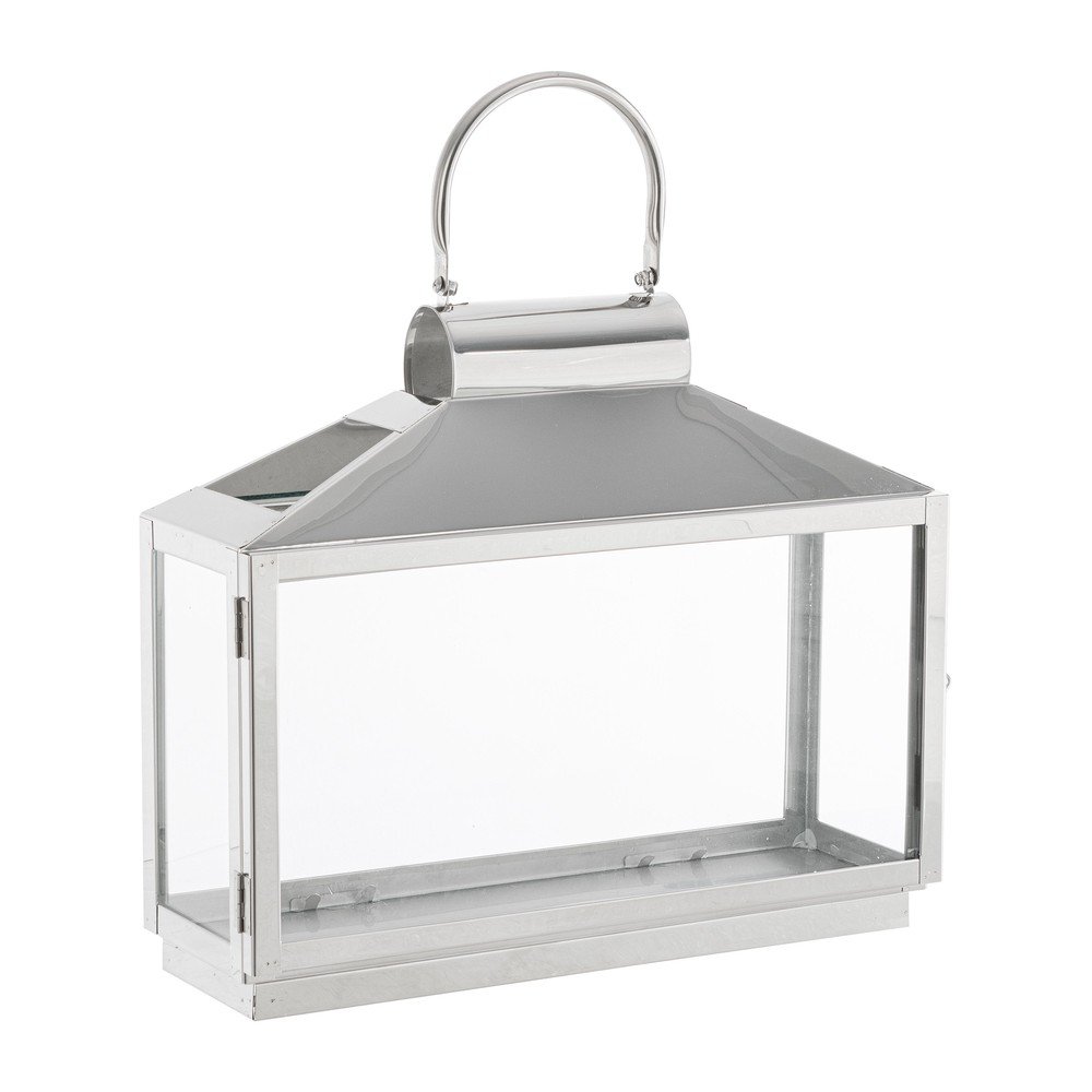 Üveg-rozsdamentes acél lámpás (magasság 27