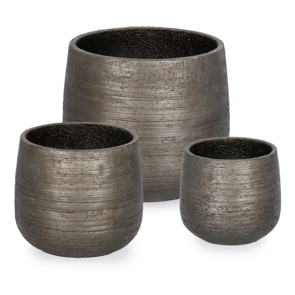 Üvegszálas vasbeton virágcserép készlet 3 db-os ø 35