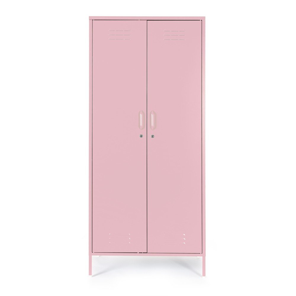 Világos rózsaszín fém zárható szekrény 80x185x50 cm Cambridge – Yes Everyday