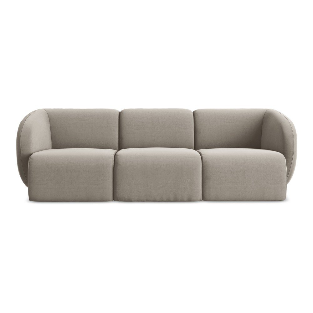 Világosbarna bársony kanapé 244 cm Lani – Makamii