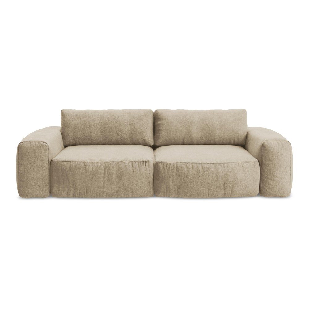 Világosbarna zsenília kinyitható kanapé 275 cm Kuki – Makamii