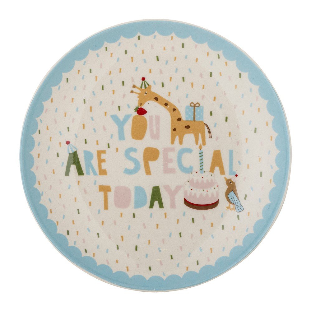 Világoskék-krémszínű kőedény gyerek tányér ø 16 cm Celebrate – Bloomingville Mini
