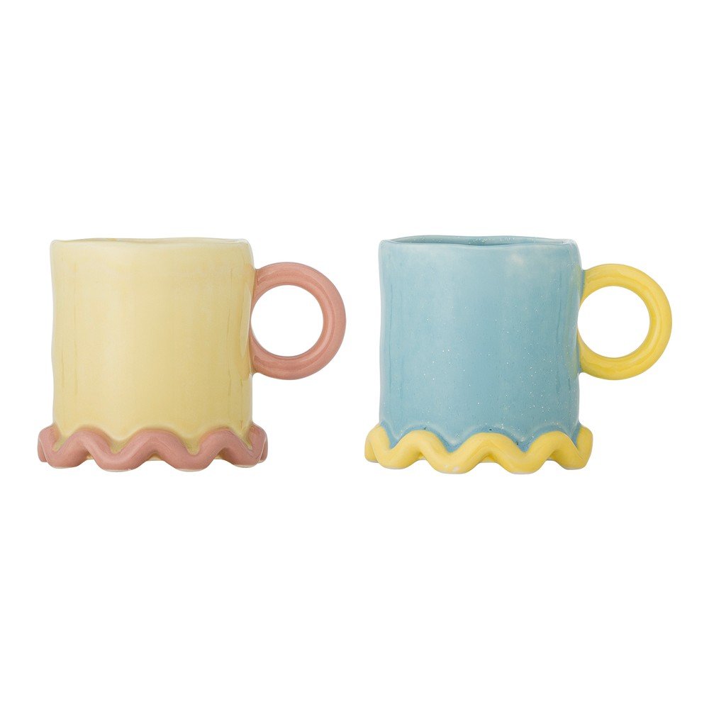 Világossárga-világoskék kerámia bögre szett 2 db-os 350 ml Polly – Bloomingville