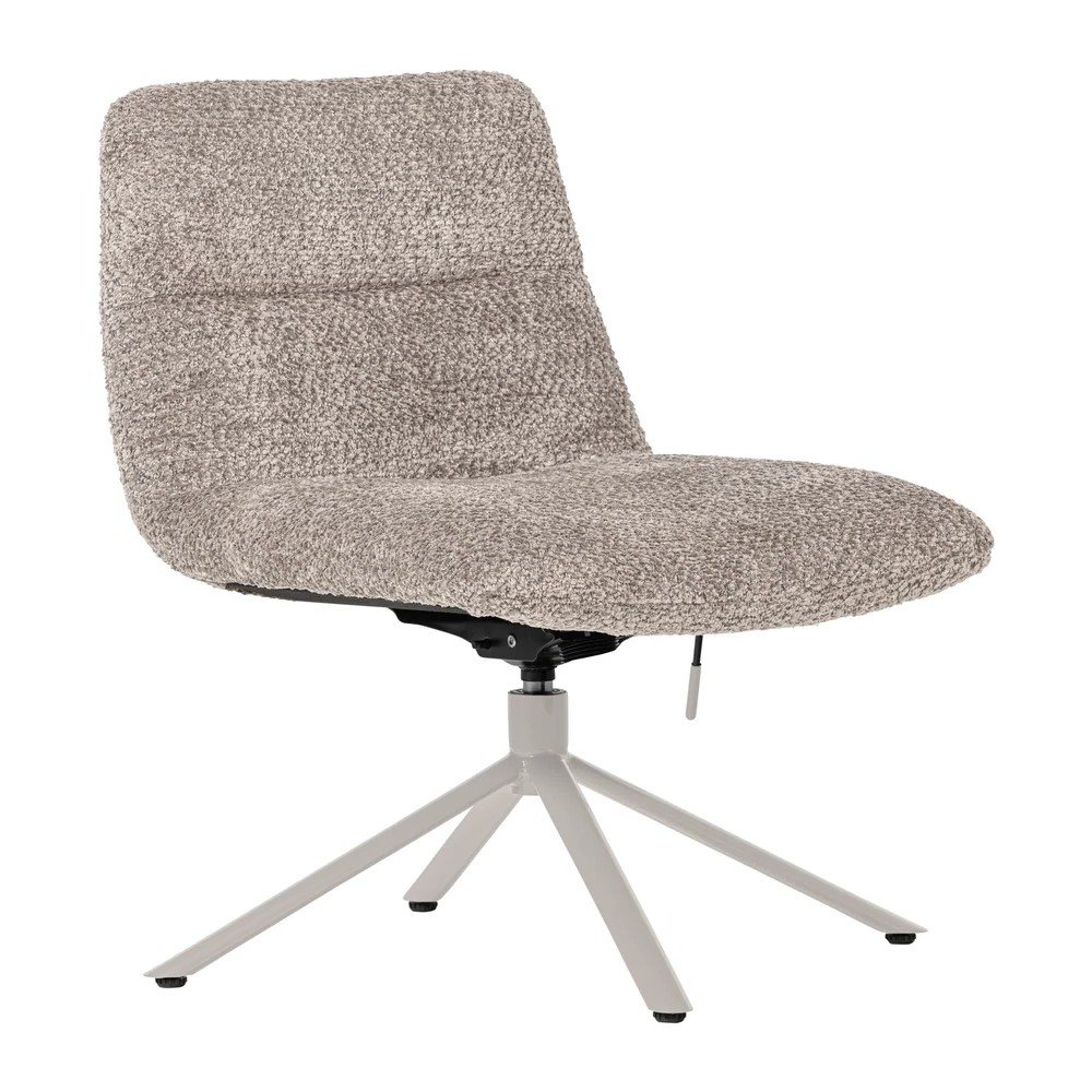 Világosszürke forgó buklé fotel Soren – WOOOD