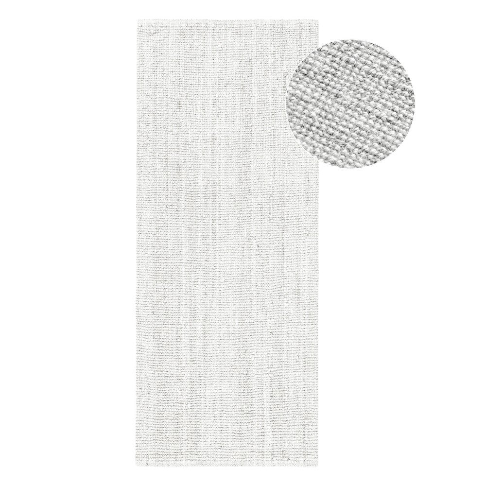 Világosszürke kétoldalas-kézi szövésű juta futószőnyeg 80x200 cm Bouclé Jaipur – Hanse Home