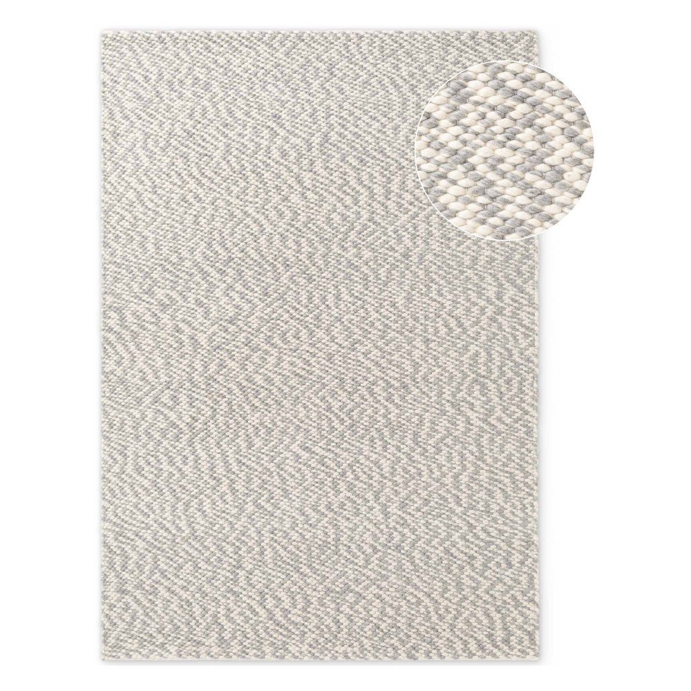Világosszürke-krémszínű kézi szövésű gyapjú szőnyeg 140x200 cm Lyon Beans – Elle Decoration