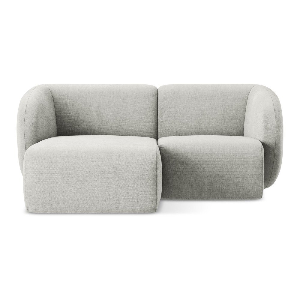 Világosszürke zsenília sarokkanapé (bal oldali-heverő résszel) Lani – Makamii