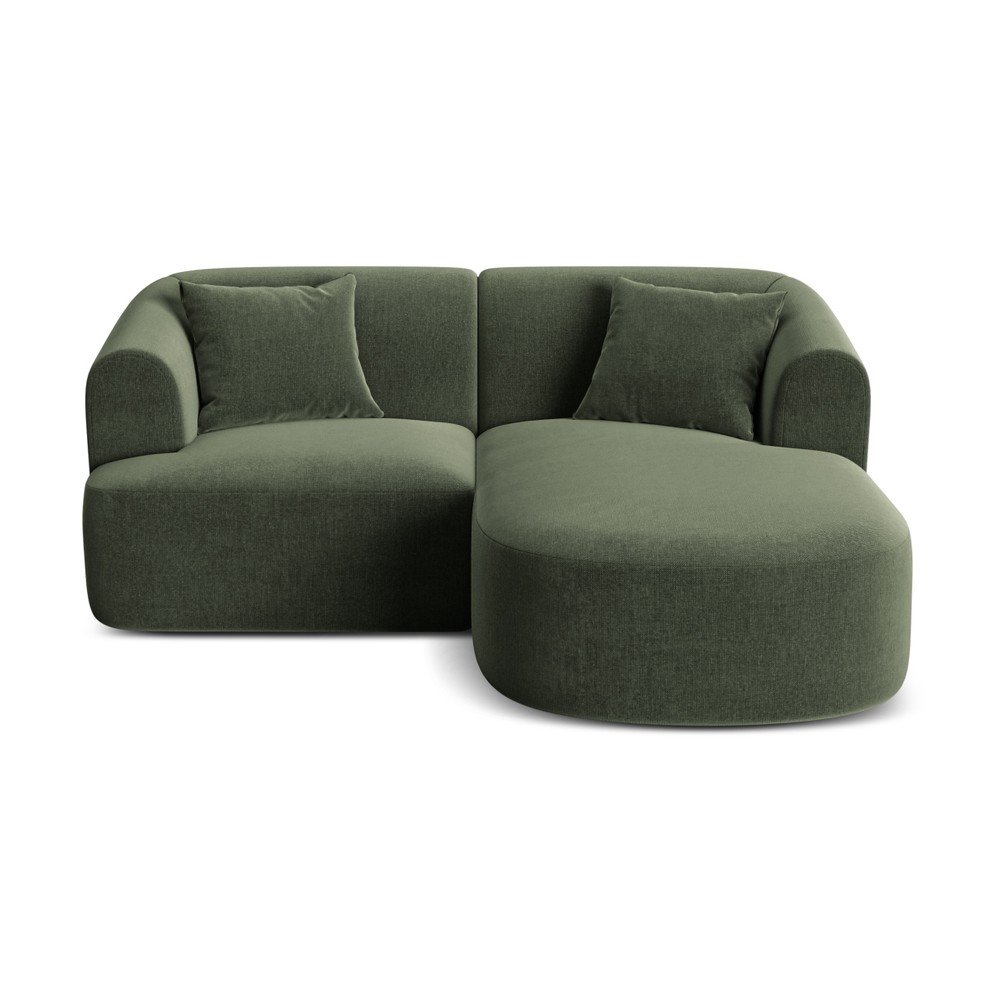 Zöld bársony sarokkanapé (jobb oldali-heverő résszel) Campi – Cosmopolitan Design