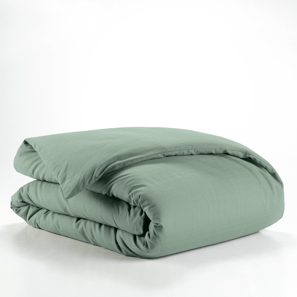 Zöld egyszemélyes pamut paplanhuzat 140x200 cm Lina – douceur d'intérieur
