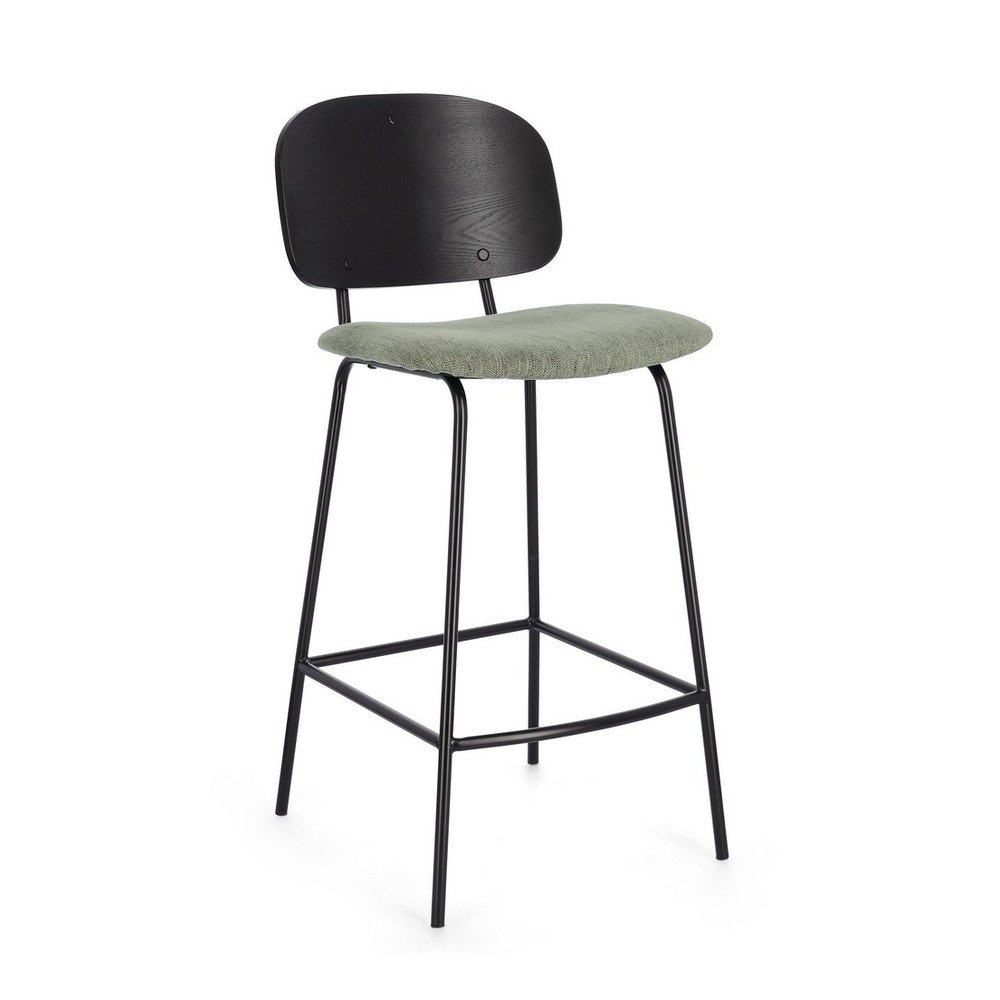 Zöld-fekete kárpitozott bárszék (ülésmagasság 67