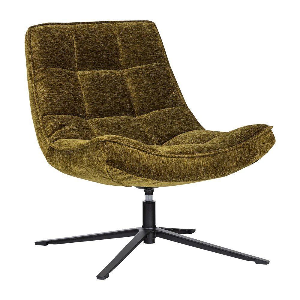 Zöld forgó zsenília fotel Maudi – WOOOD