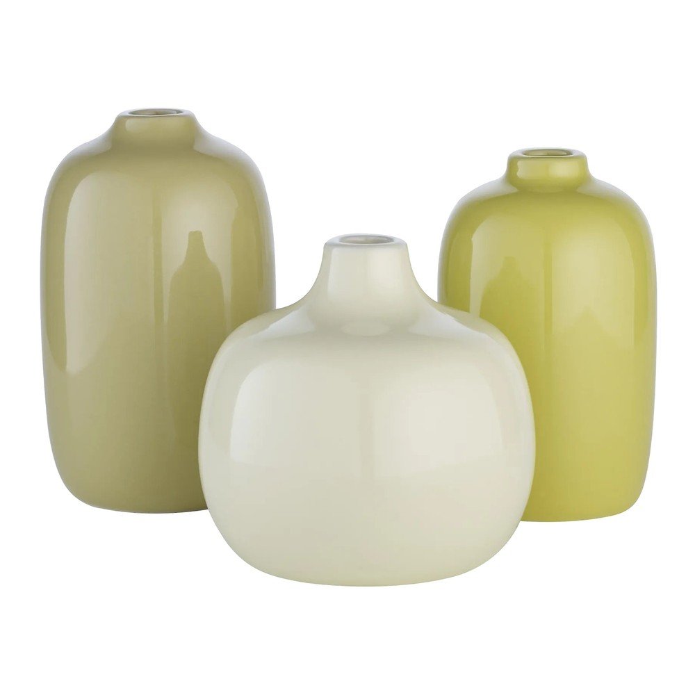 Zöld kerámia váza készlet 3 db-os (magasság 9 cm) Ceola – Blomus