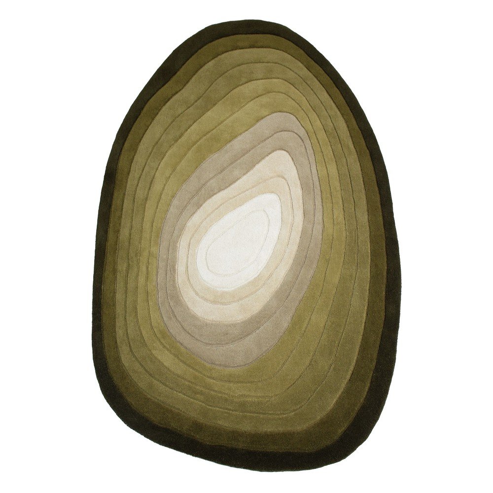 Zöld kézi szövésű gyapjú szőnyeg 200x290 cm Puddle Ombre  – Flair Rugs