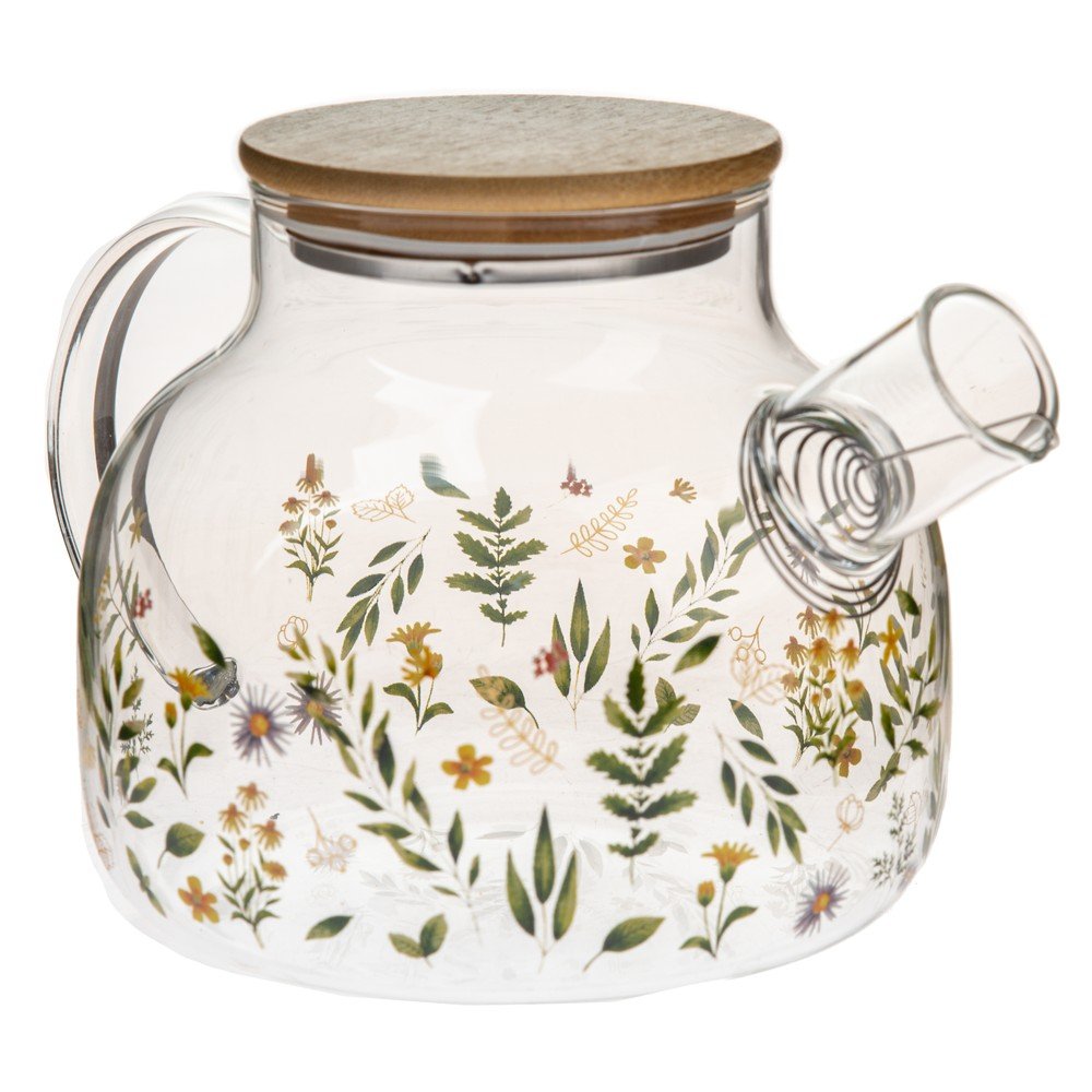 Zöld üveg teáskanna 1 l Wildflowers – Dakls