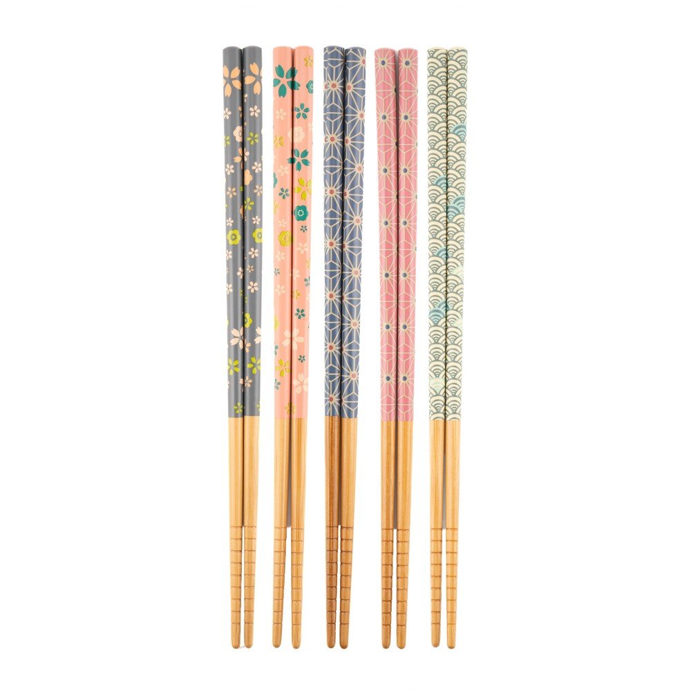 Bambusz ötszemélyes evőeszköz készlet 5 db-os Kyoto – Sass & Belle