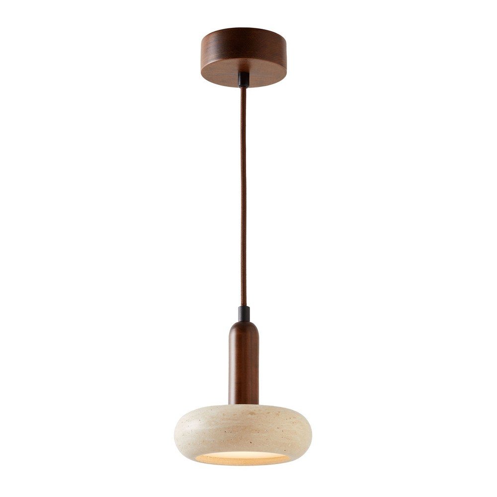 Barna-bézs LED függőlámpa kő búrával ø 15 cm Karo – Opviq lights