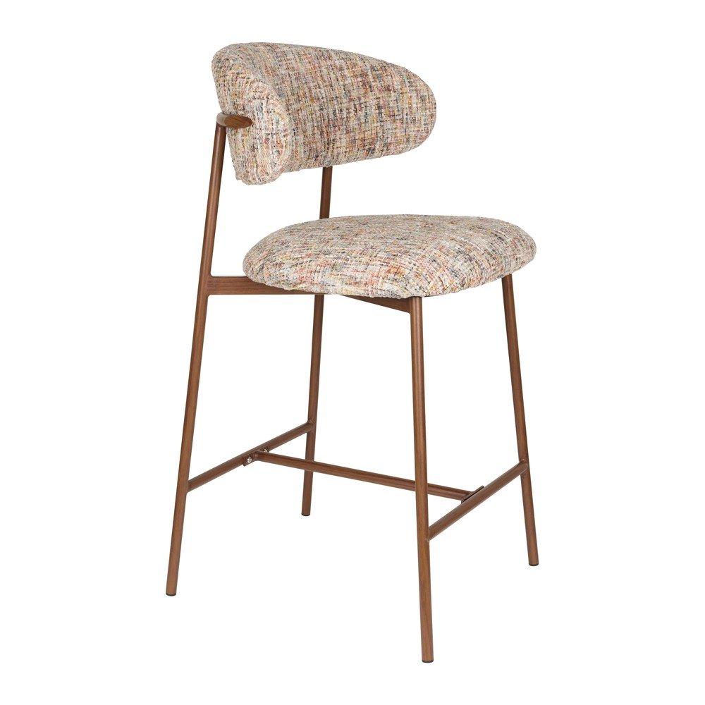 Barna kárpitozott bárszék (ülésmagasság 65 cm) Claes – White Label