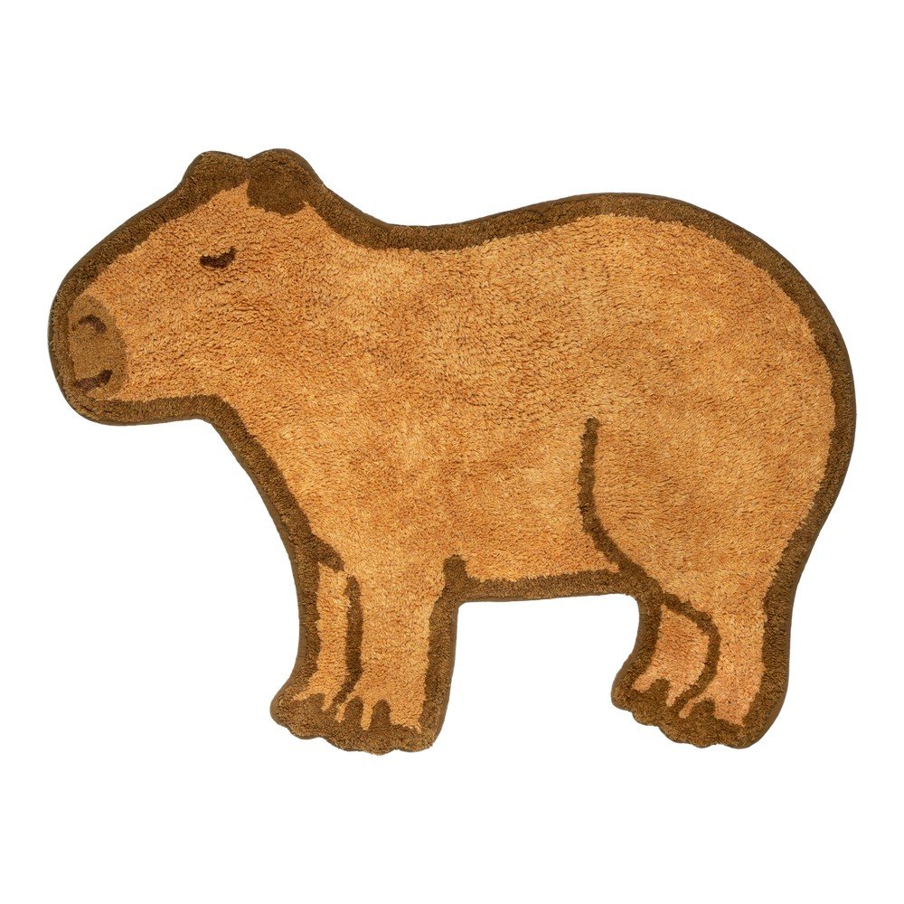 Barna pamut gyerek szőnyeg 52x68 cm Capybara – Sass & Belle