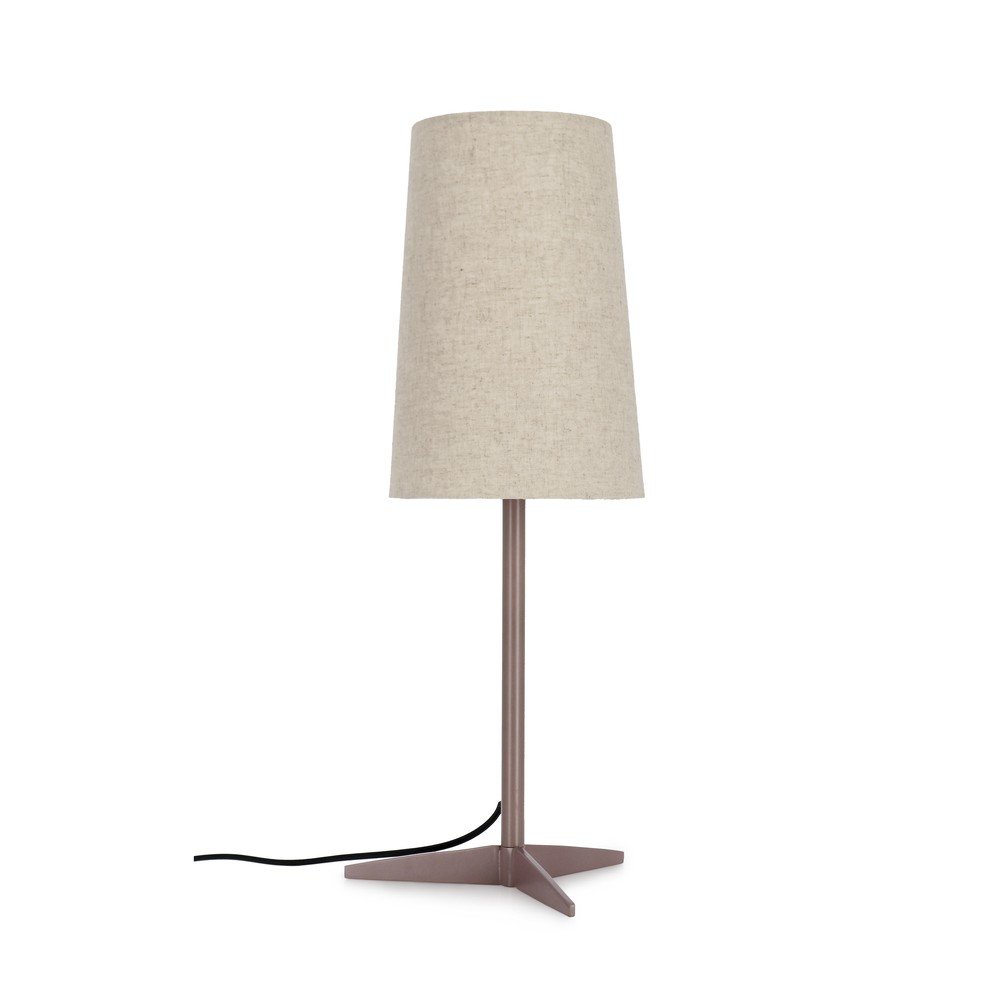 Bézs fém asztali lámpa textil búrával (magasság 60 cm) Assam – Bizzotto