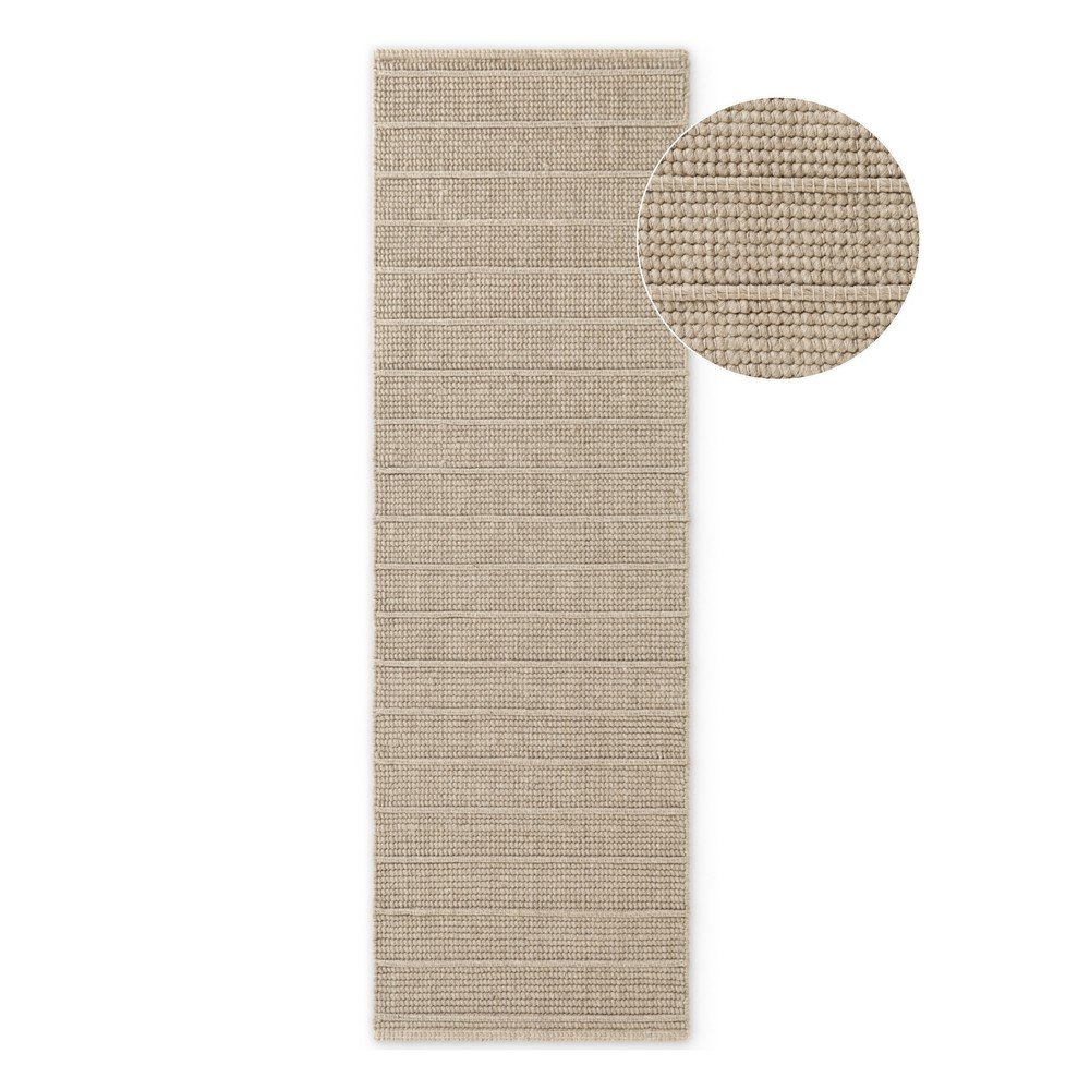 Bézs kézi szövésű gyapjú futószőnyeg 80x250 cm Camden Parker – Ted Baker