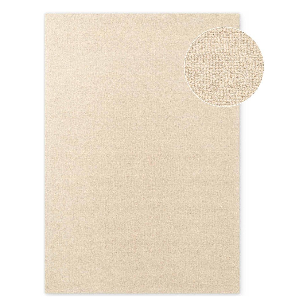 Bézs kézi szövésű gyapjú szőnyeg 200x290 cm Puristic Knots – Elle Decoration