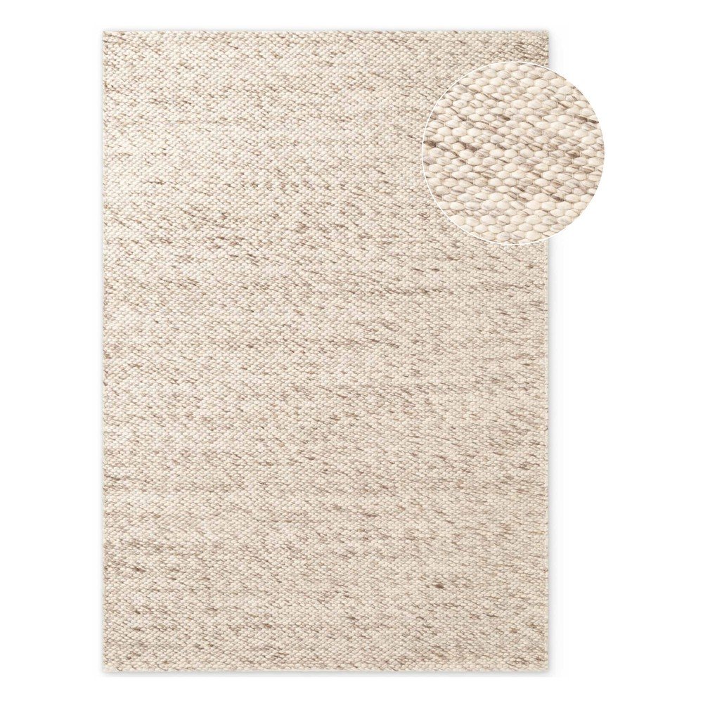 Bézs-natúr színű kézi szövésű gyapjú szőnyeg 200x290 cm Lyon Beans – Elle Decoration
