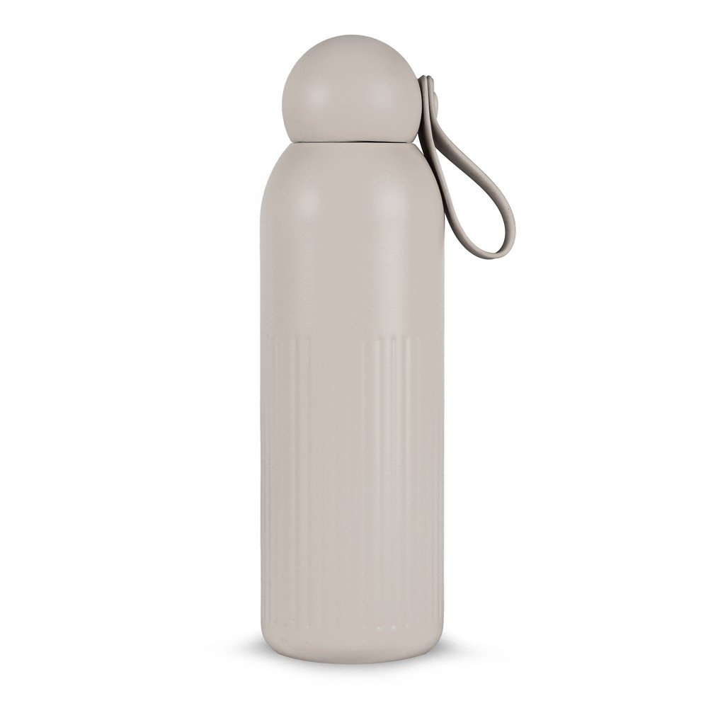 Bézs rozsdamentes acél termopalack szívószállal 500 ml Tekla – Sagaform