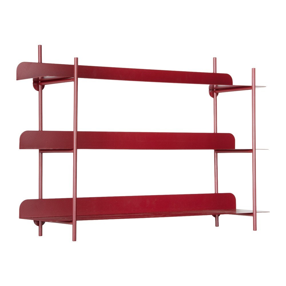 Borvörös többszintes fém fali polc 60 cm Riqueza Tres – PT LIVING
