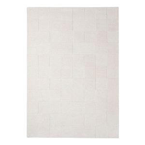 Elef&aacute;ntcsont sz&iacute;nű k&eacute;zi sz&ouml;v&eacute;sű gyapj&uacute; szőnyeg 120x170 cm Checkerboard &ndash; Flair Rugs