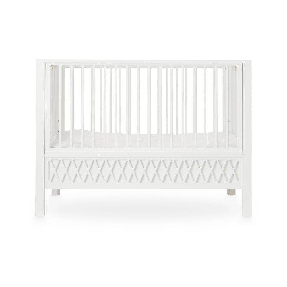 Fehér ágy mellé helyezhető babaágy állítható magassággal 60x120 cm Harlequin – Cam Cam Copenhagen