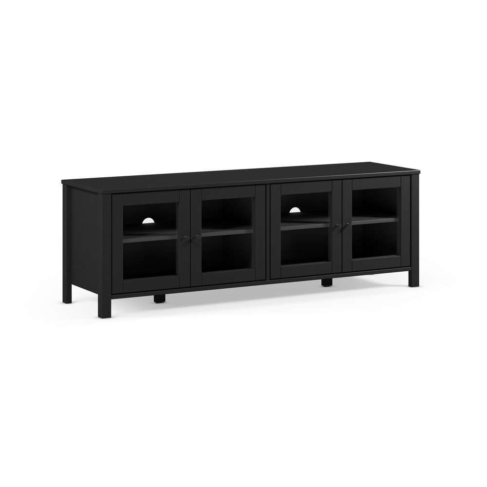 Fekete borovi fenyő TV-állvány 150x50x40 cm Alessandra – Marckeric