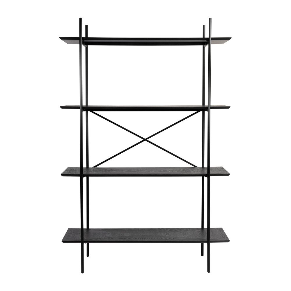 Fekete fém polcos állvány 120x180x40 cm Marcio – White Label