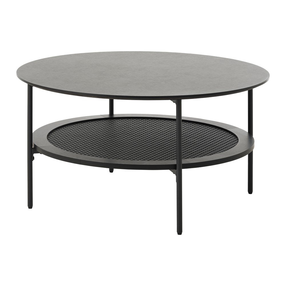 Fekete kerek dohányzóasztal ø 80 cm Pensacola – Unique Furniture