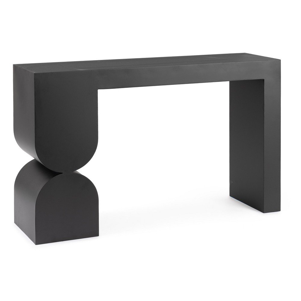 Fekete konzolasztal üveg asztallappal 32x120 cm Archie – Bizzotto
