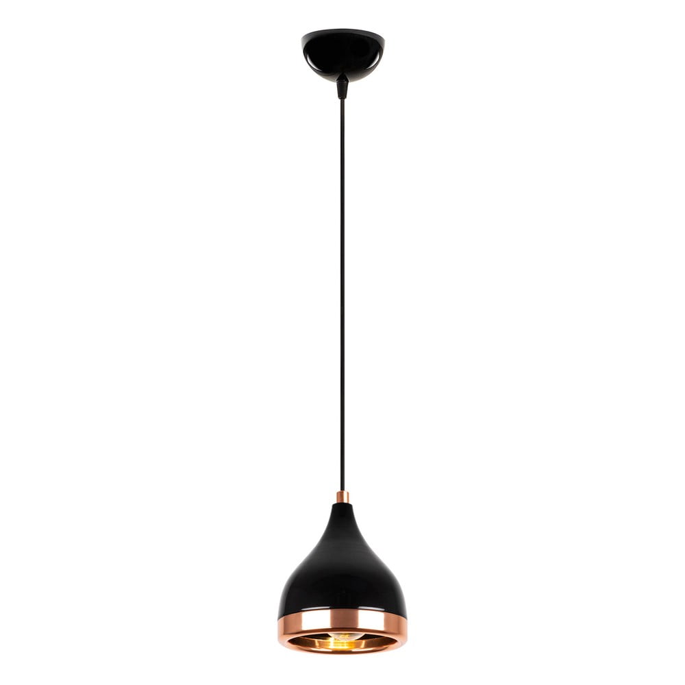 Fekete-rézszínű függőlámpa ø 14 cm Yildo – Opviq lights