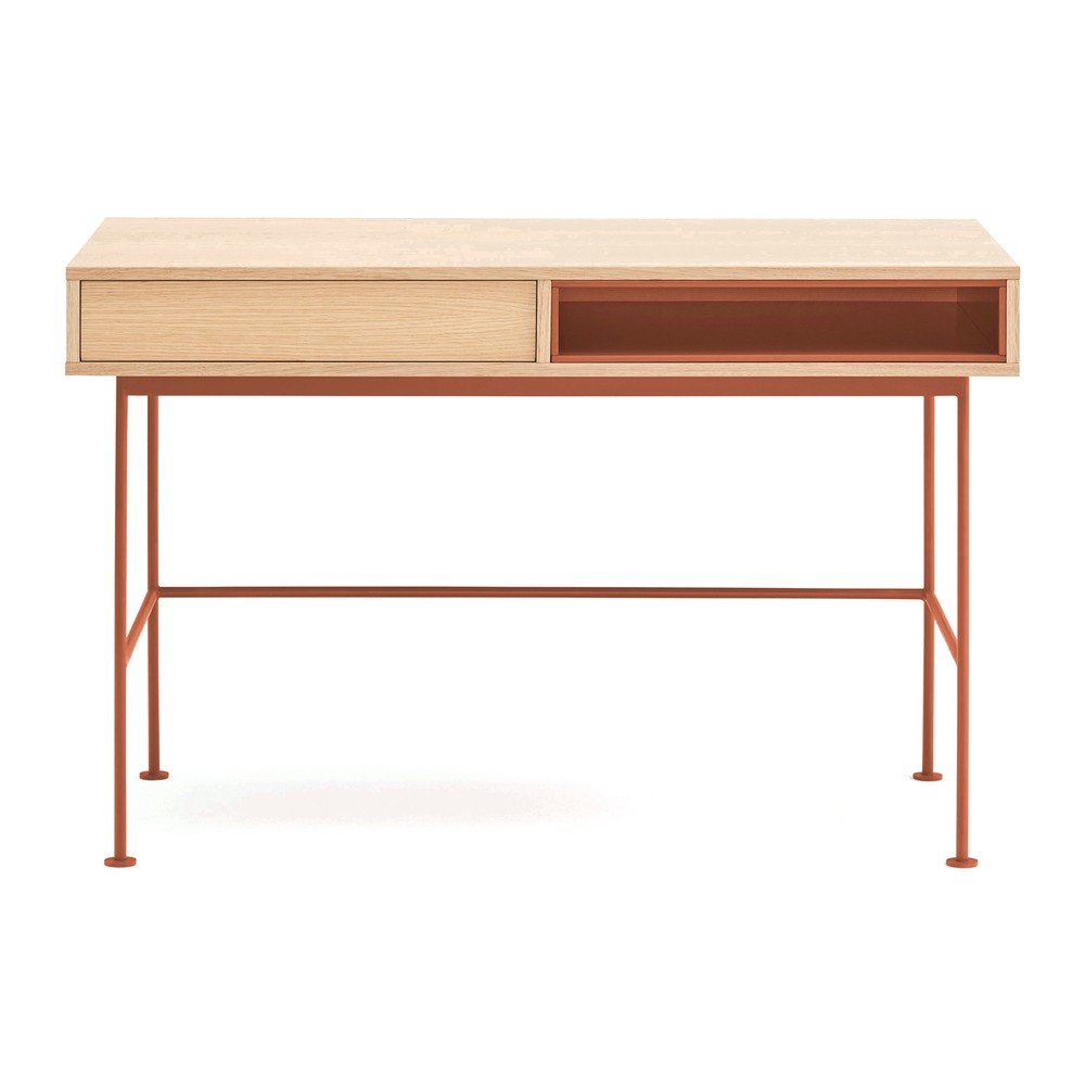 Íróasztal tölgyfa dekoros asztallappal 60x120 cm Yoko – Teulat