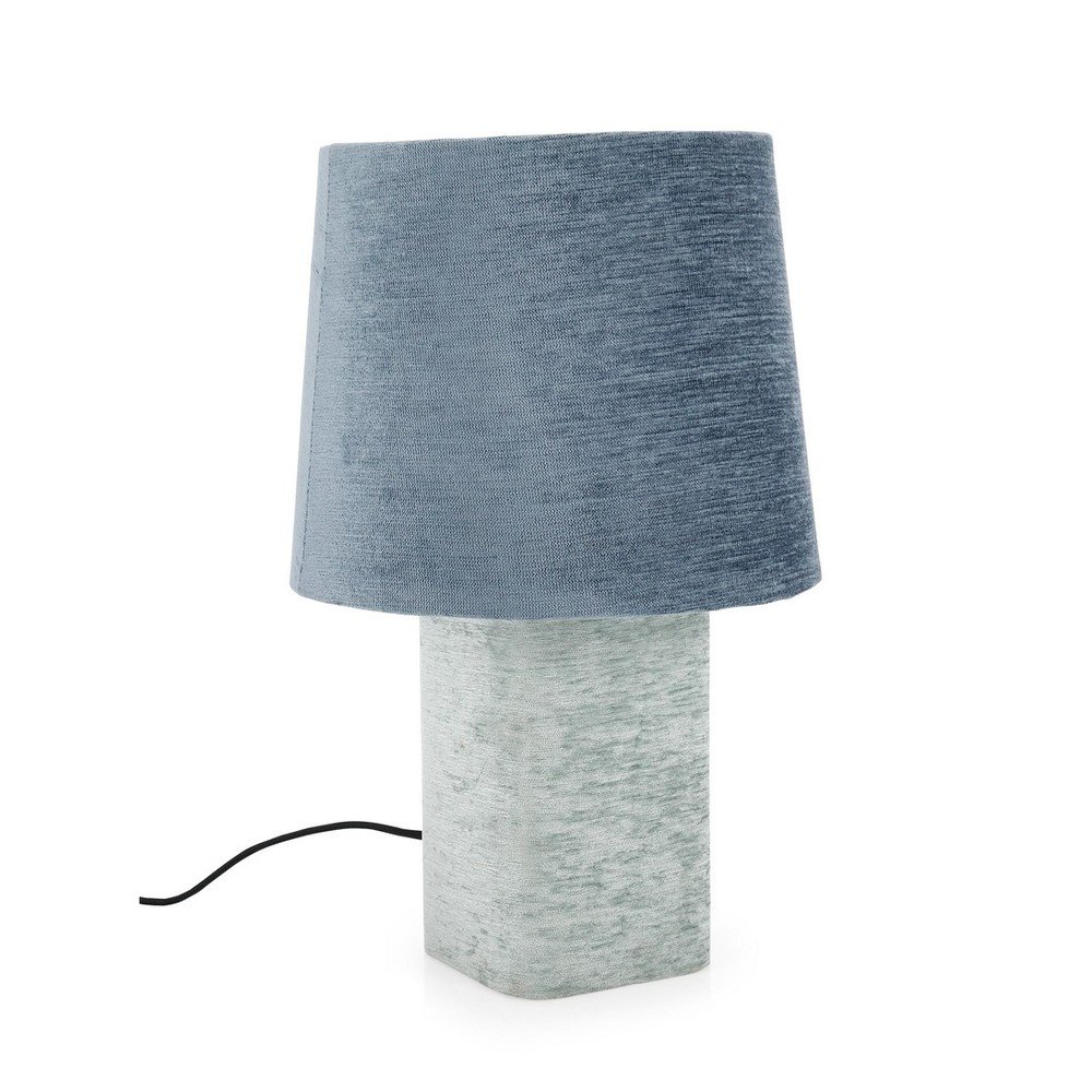 Kék fém asztali lámpa textil búrával (magasság 50 cm) Demra – Bizzotto