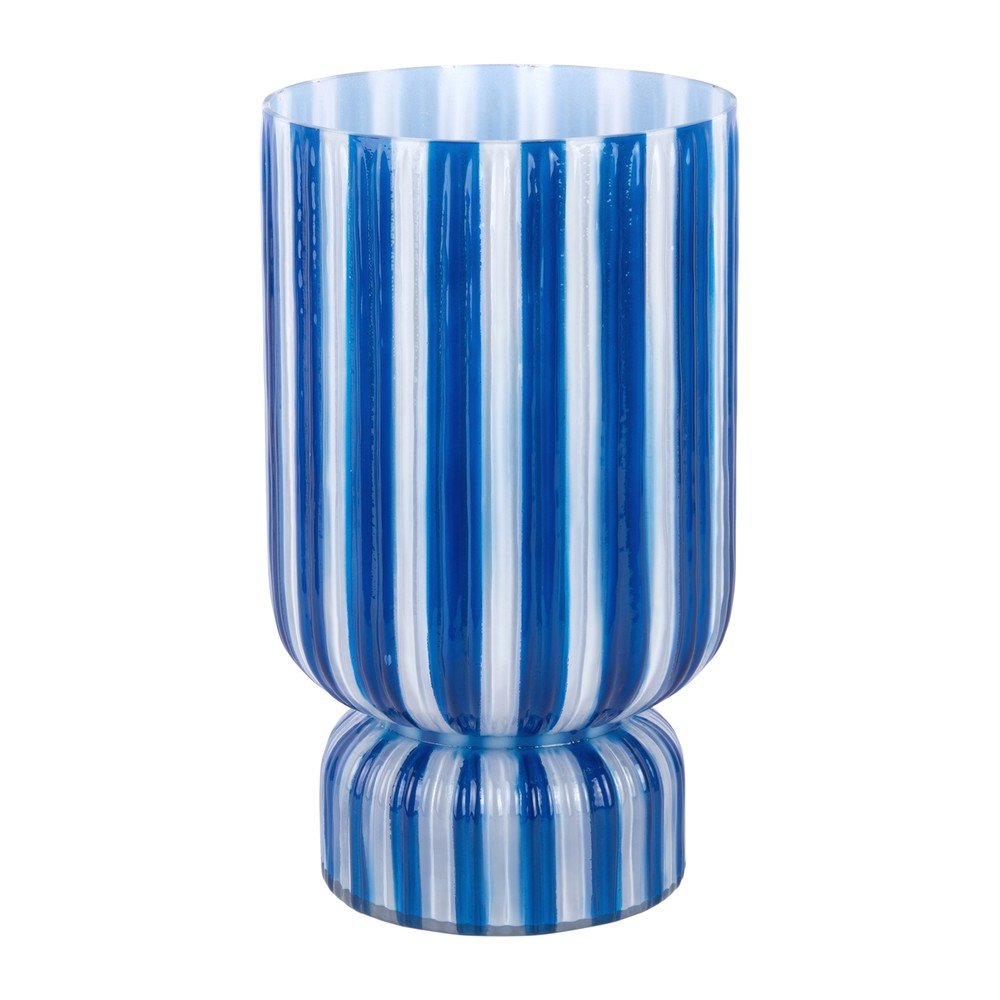 Kék üveg váza (magasság 26 cm) Rayado Retro – PT LIVING